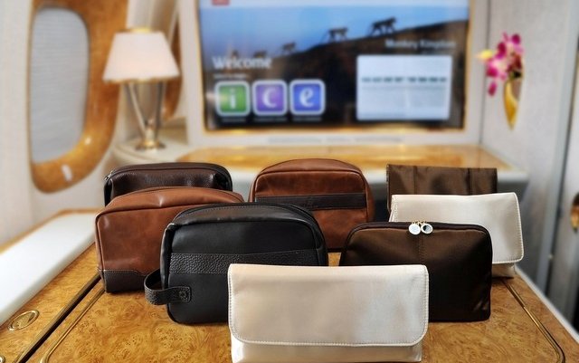 Etihad and Emirates amenity kits: luxury personal care in the skies