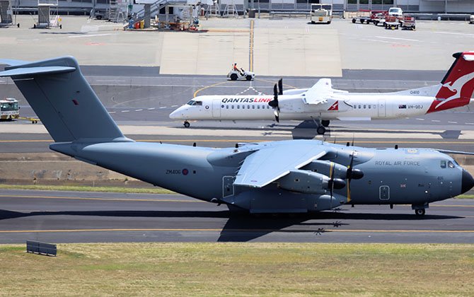 RAF A400M makes flying visit
