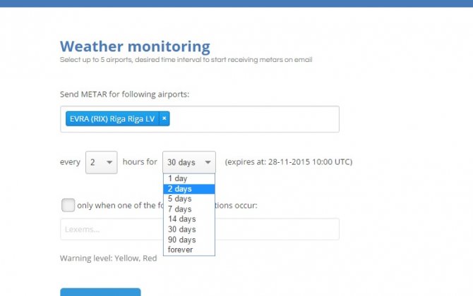 Aviapages.com has the new Weather Notification Services!