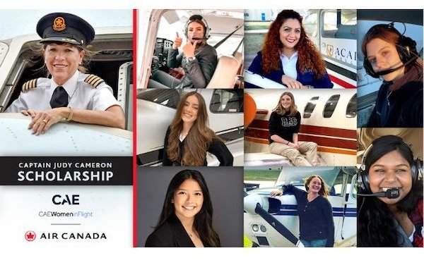 Air Canada & CAE name eight recipients of the 2023 Captain Judy Cameron scholarship for aspiring women in aviation