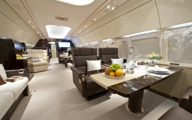 Airbus corporate jet is highlighted at ABACE show