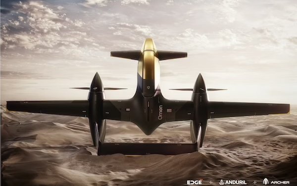 Archer to supply electric powertrain to Anduril and EDGE Group for their recently announced Omen Autonomous Air Vehicle