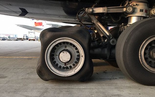 Aviation experts baffled after British Airways A380 lands at Heathrow with a SQUARE tyre