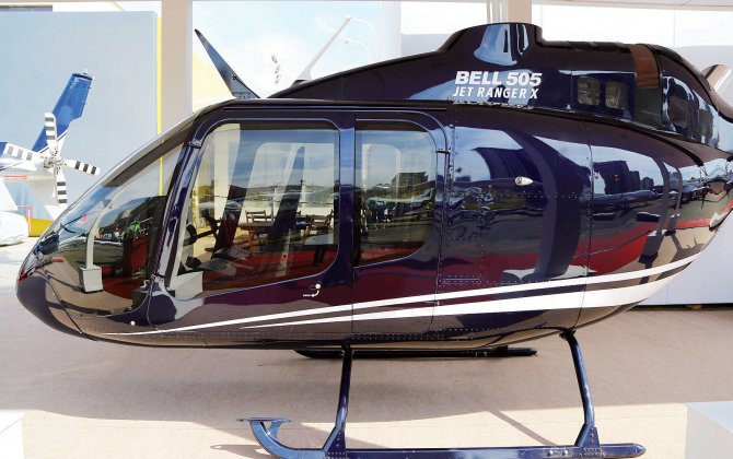 Bell 505 Jet Ranger X moves forward with velocity