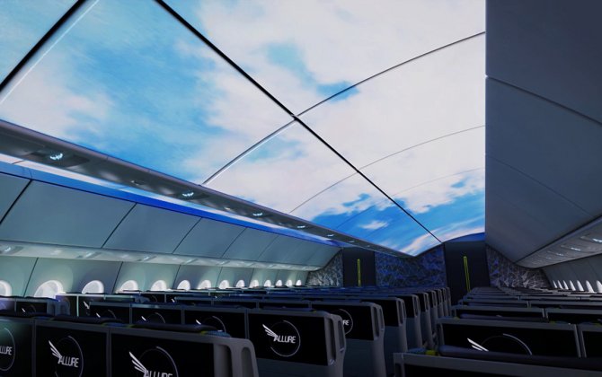 Blue Skies and Stars Part of the Future Airplane Cabin
