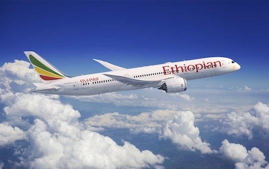 Boeing and Ethiopian Airlines announced an order for nine 787 Dreamliners