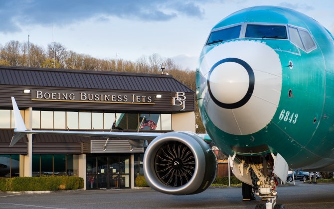 Boeing Business Jets Celebrates Flyaway of First BBJ MAX Airplane