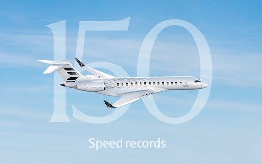 Bombardier Global 7500 business jet just achieved its 150th speed record