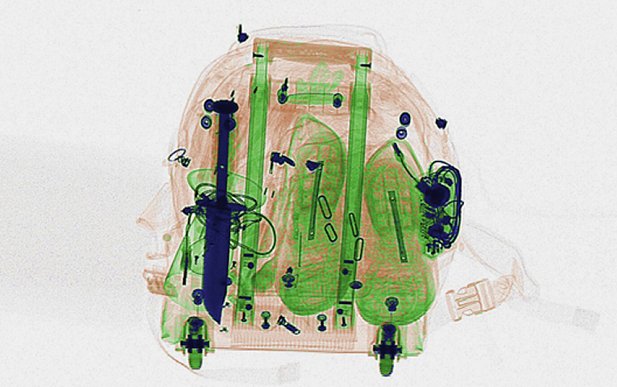 Can you spot the contraband items in these eight luggage scans?