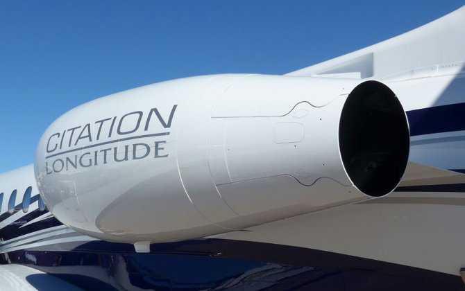 Citation Longitude circles globe, covering 31,000 nautical miles in 31 days
