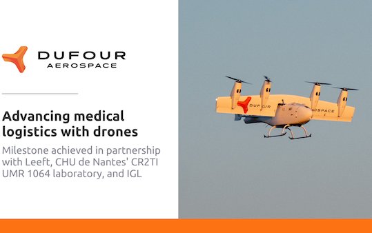 Dufour Aerospace supports first medical graft transport by drone in France