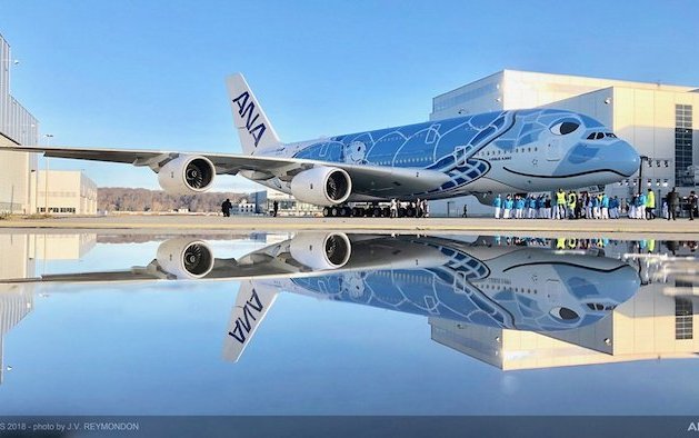 First ANA A380 rolls-out of Airbus Paintshop with unique livery