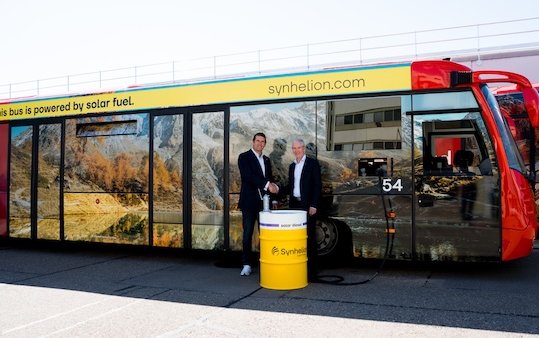 First-ever passenger bus at Zurich Airport fueled with Synhelion&rsquo;s solar diesel