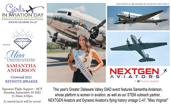 Greater Delaware Valley &lsquo;Girls in Aviation Day&rsquo; with highlighted STEM and aviation outreach program