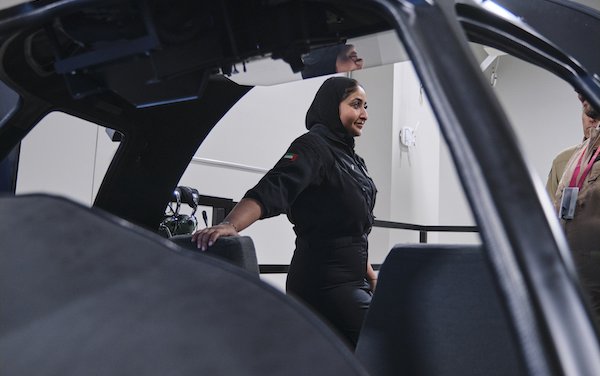 HH Sheikha Mozah Bint Marwan Al Maktoum first woman to pilot AW609 tiltrotor