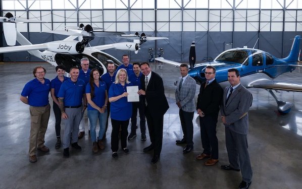 Joby Aviation received Part 135 certificate from the FAA