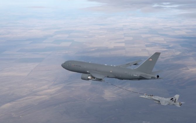 KC-46 demonstrates probe-and-drogue refuelling of F/A-18