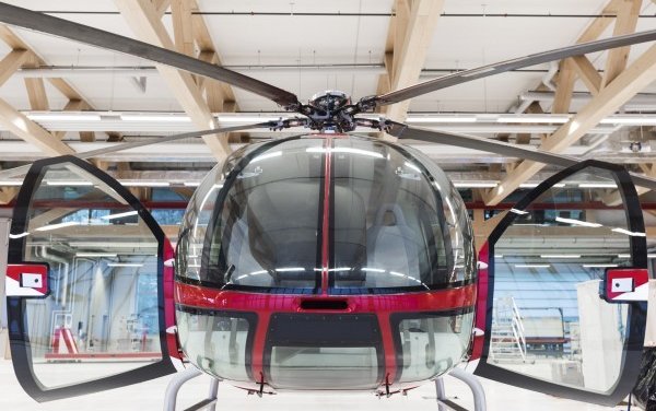 Kopter SH09 displayed in new customer livery at Helitech 2018