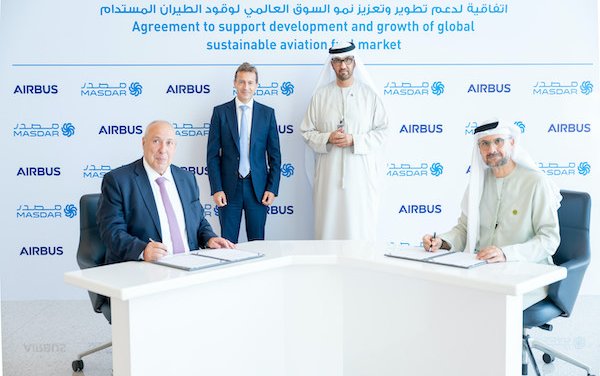 Masdar and Airbus to support development & growth of global sustainable aviation fuel market