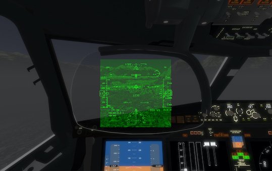  Scientific research on pilots - Head-Up Display Virtual-Reality training device 