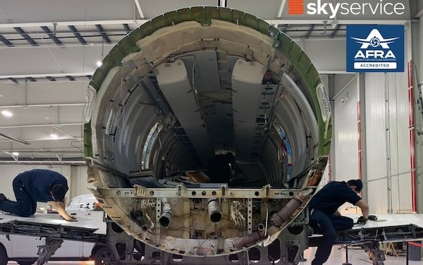 Skyservice achieves AFRA accreditation for aircraft teardown and recycling