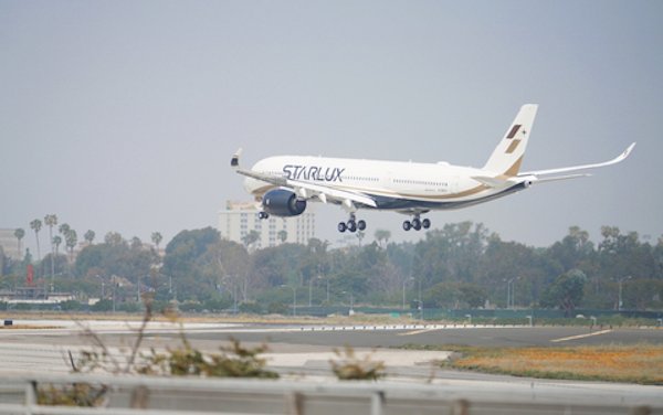 STARLUX Airlines inaugural transpacific flight from Taiwan to Los Angeles